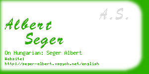 albert seger business card